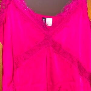 Pink Lace Trim Top